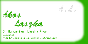 akos laszka business card