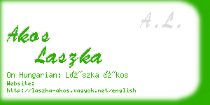 akos laszka business card